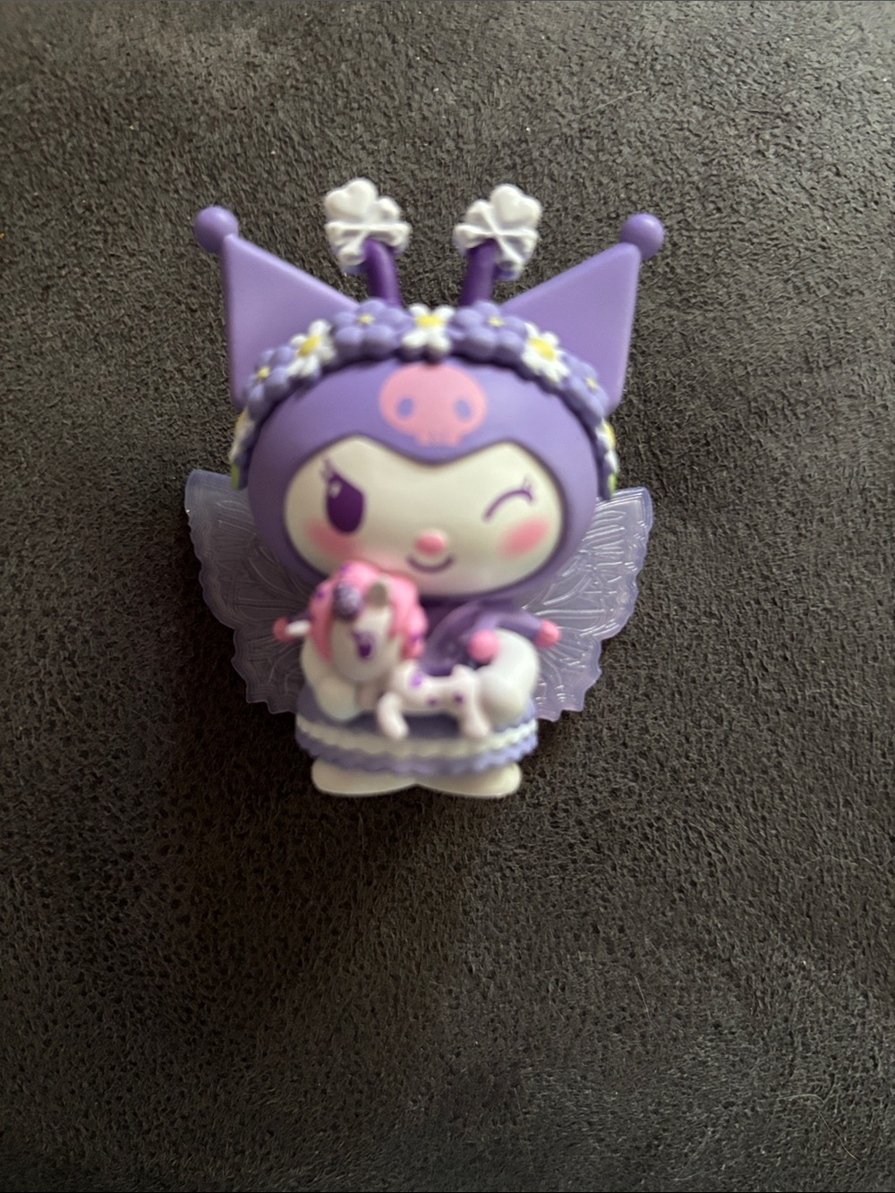Sanrio Purple Kuromi Fairy Figure with Pink Accent Unicorn